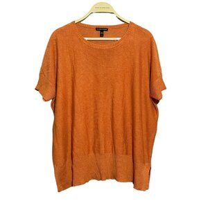 Eileen Fisher Wool Sweater Women Size S Burnt Orange Fall Loose Casual Classic